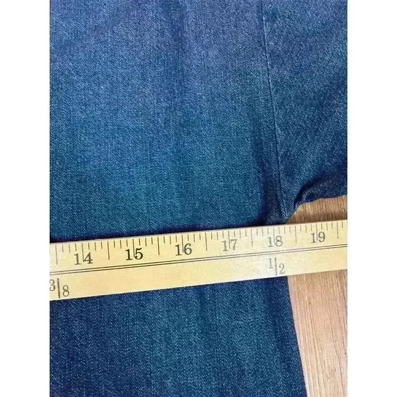 Vtg Lauren Ralph Lauren Denim Shift Dress Pockets Lace Up Front Short Sleeve 2 - Picture 11 of 13